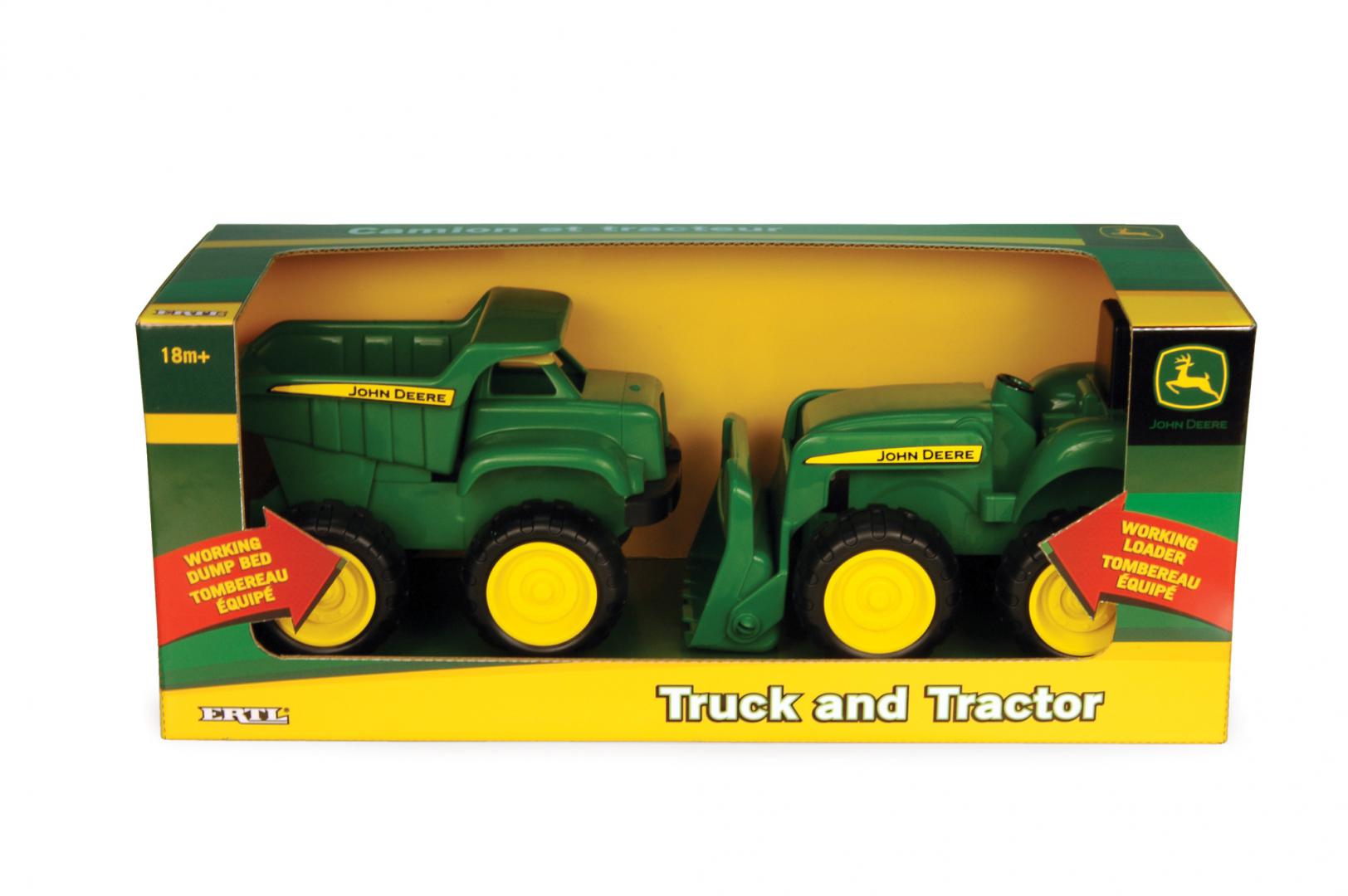 Mini sandbox tractor and dump truck set