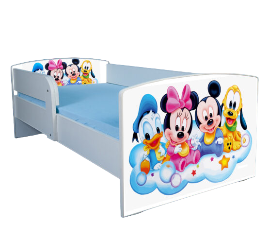 Pat Mickey si prietenii, cu protectie, 160x80 cm