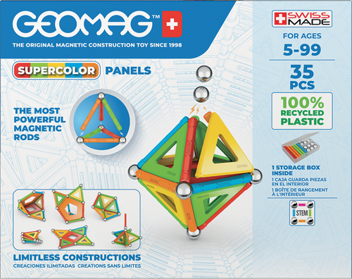 Geomag set magnetic 35 piese supercolor panels recycled, 377