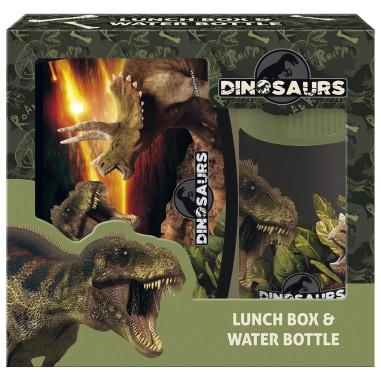 Set cutie sandwich si sticla de apa, derform zsbadn18, dinozauri