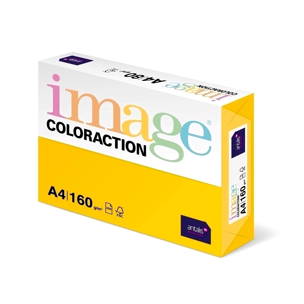 Carton color Coloraction A4 160g 250 colitop galben intens-S
