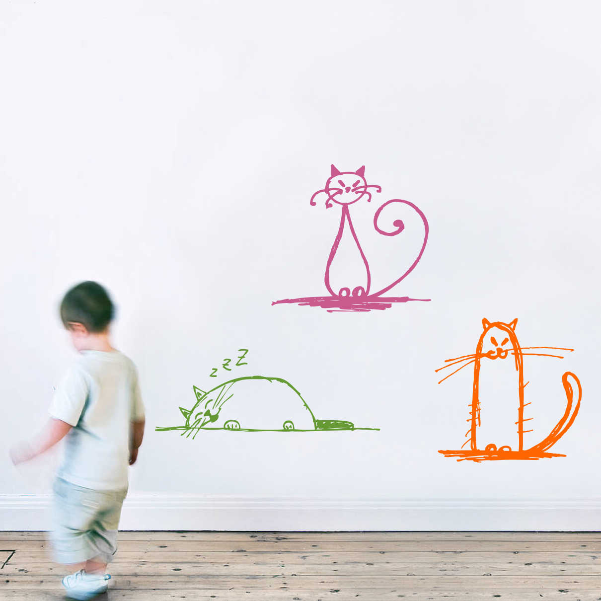 Stickere perete copii Pisicute vesele – 100 x 131 cm BeKid imagine noua