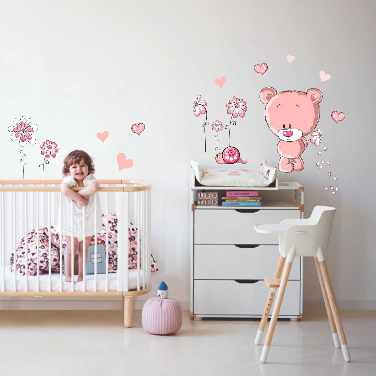Stickere perete copii Ursulet la plimbare – 95 x 100 cm BeKid imagine noua