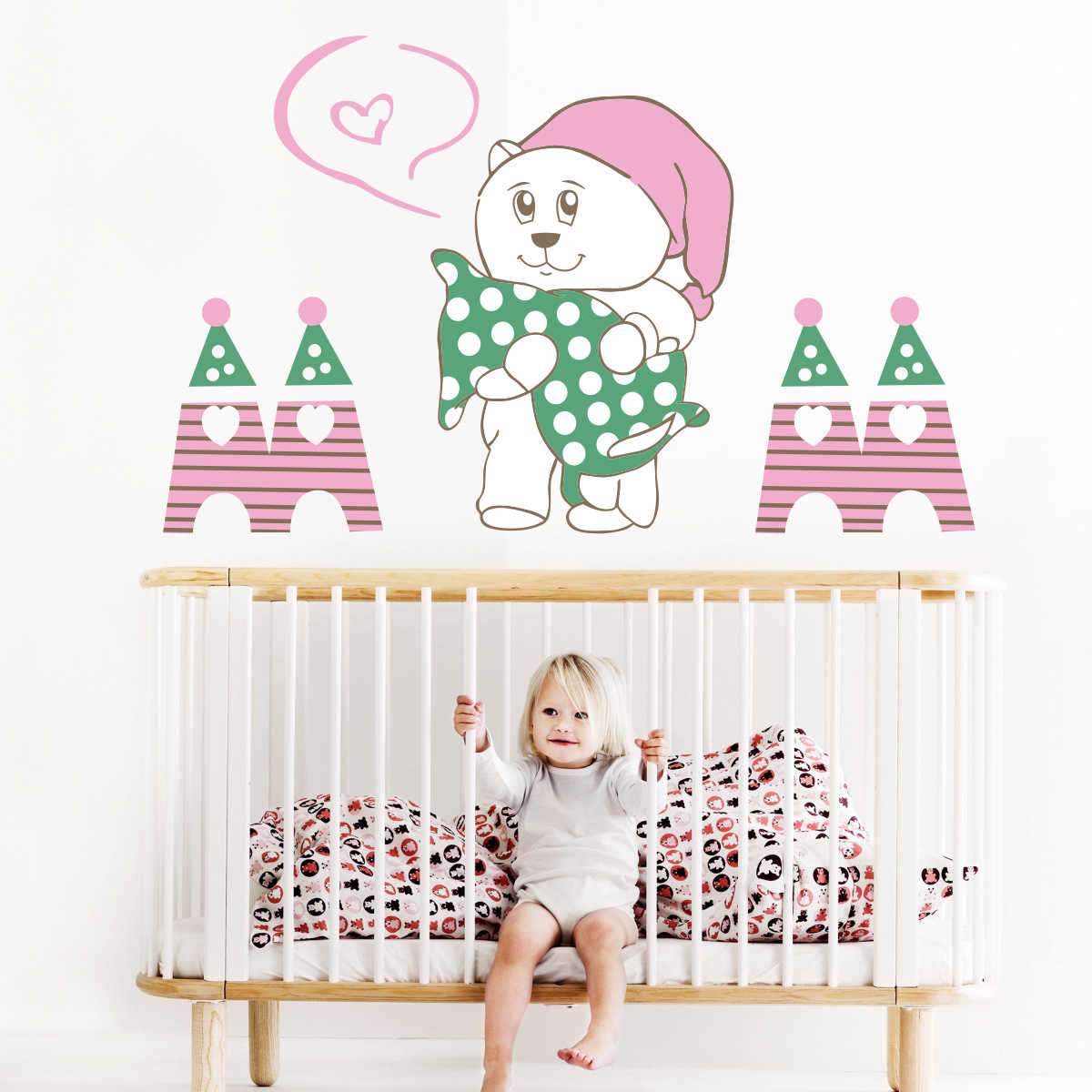 Stickere perete copii Ursuletul somnoros – 146 x 100 cm BeKid imagine noua