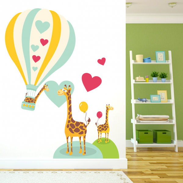 Sticker decorativ Girafe indragostite - 98 x 113 cm