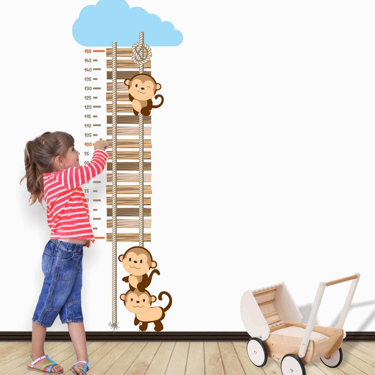 Stickere perete copii Monkeys – 60 x 182 cm BeKid imagine noua