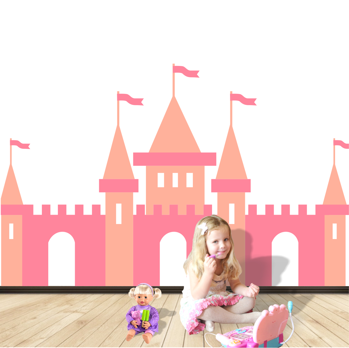 Stickere perete copii Princess Castle – 184 x 96 cm BeKid