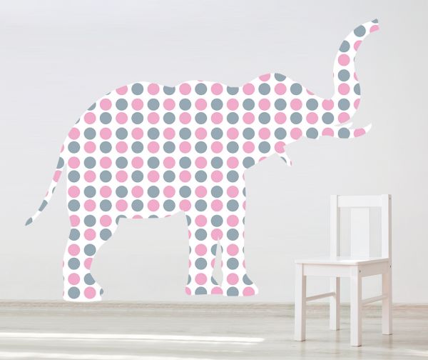 Sticker decorativ Giant Elephant pentru fetite – 121 x 96 cm BeKid imagine noua