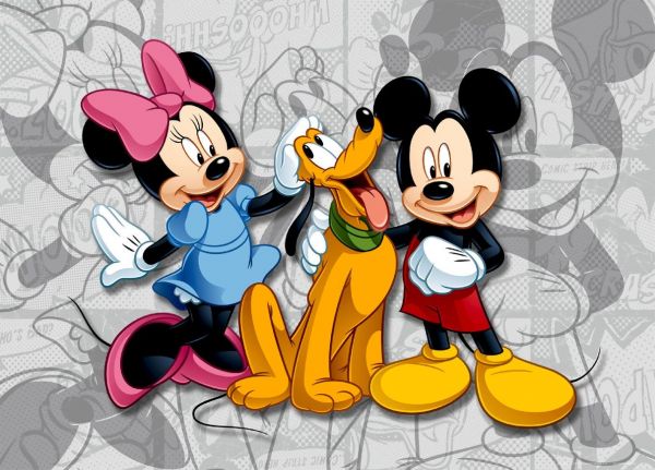 Fototapet Disney Minnie, Mickey, Pluto - 160 x 115 cm