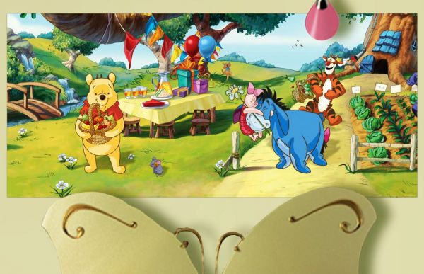 Fototapet Disney Winnie The Pooh Petrecere - 202 x 90 cm imagine