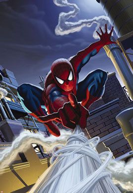 Fototapet 'Spiderman pe acoperis' - 184 x 127 cm