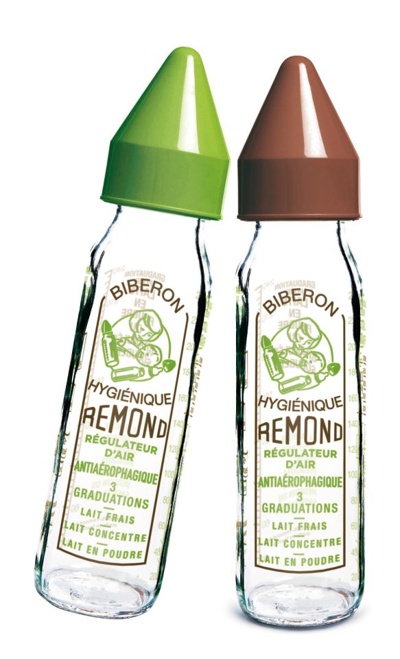 dBb Remond - Biberon sticla 240 ml, “Vintage”, verde, tetina anticolici din silicon NN 0-4 luni imagine