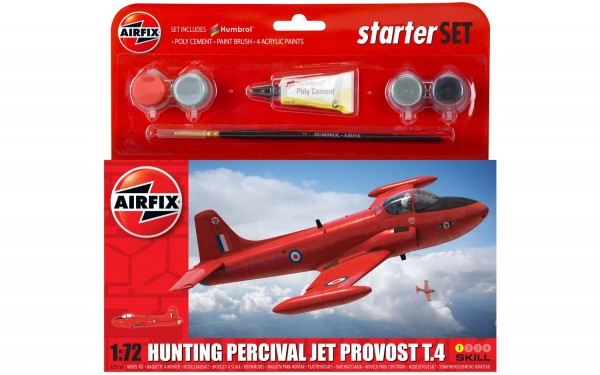Kit constructie Airfix avion Hunting Percival Jet Provost T.4 Starter Set 1:72