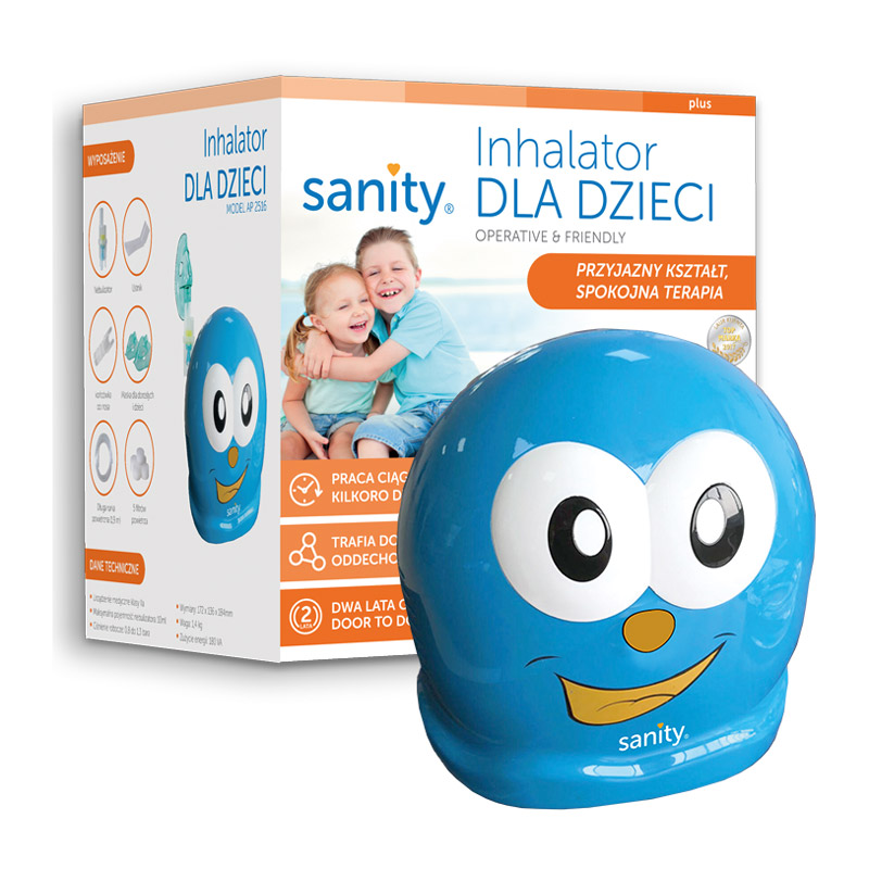 Aparat aerosoli Sanity Inhaler Kids, nebulizator cu compresor pentru copii bekid.ro