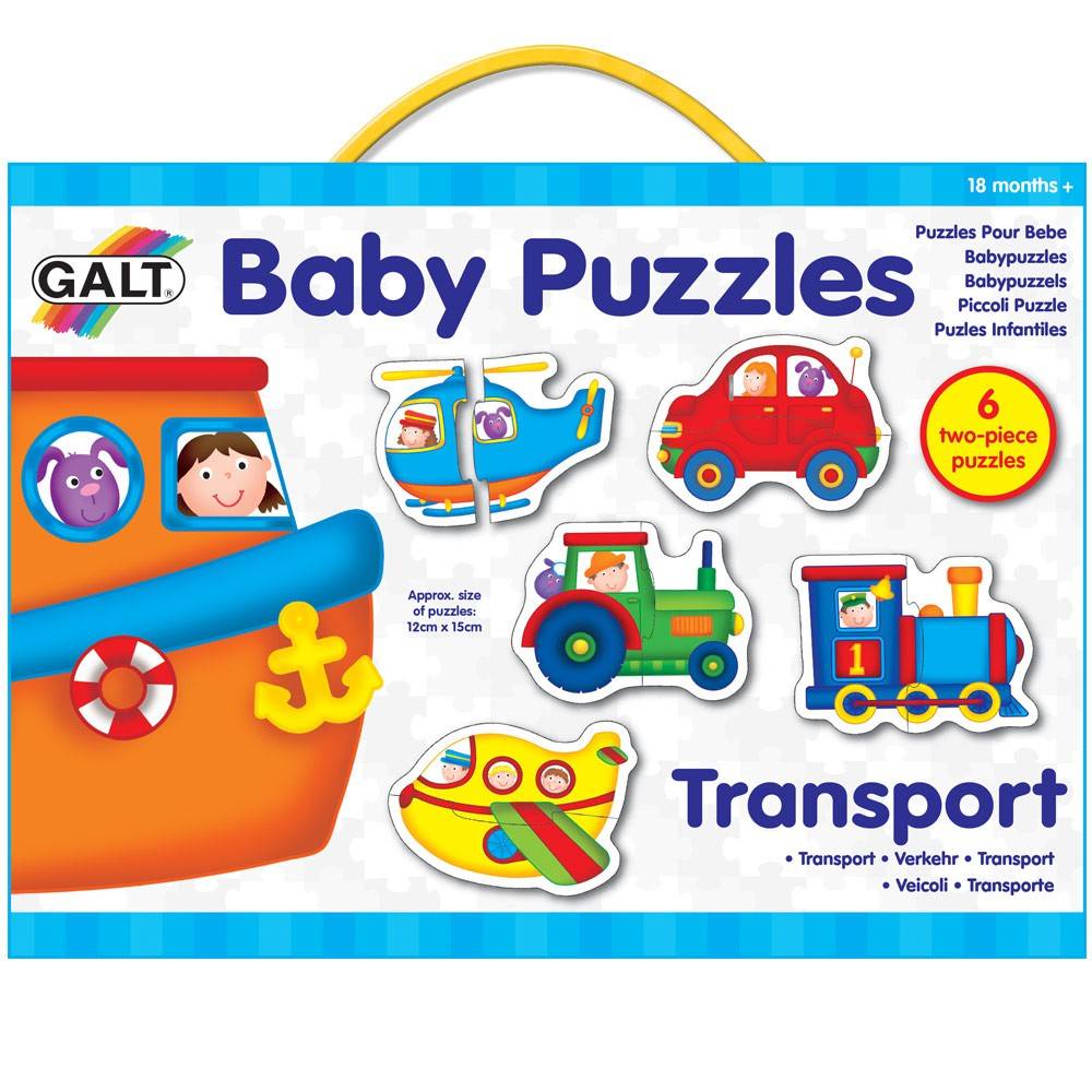 Baby Puzzles: Set de 6 puzzle-uri Transport (2 piese)