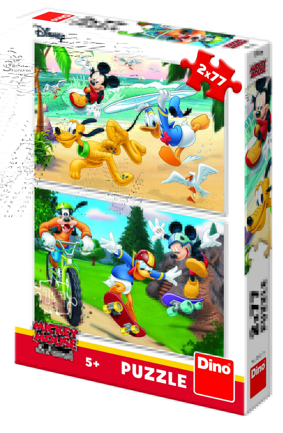 Puzzle 2 in 1 - Mickey campionul (77 piese)
