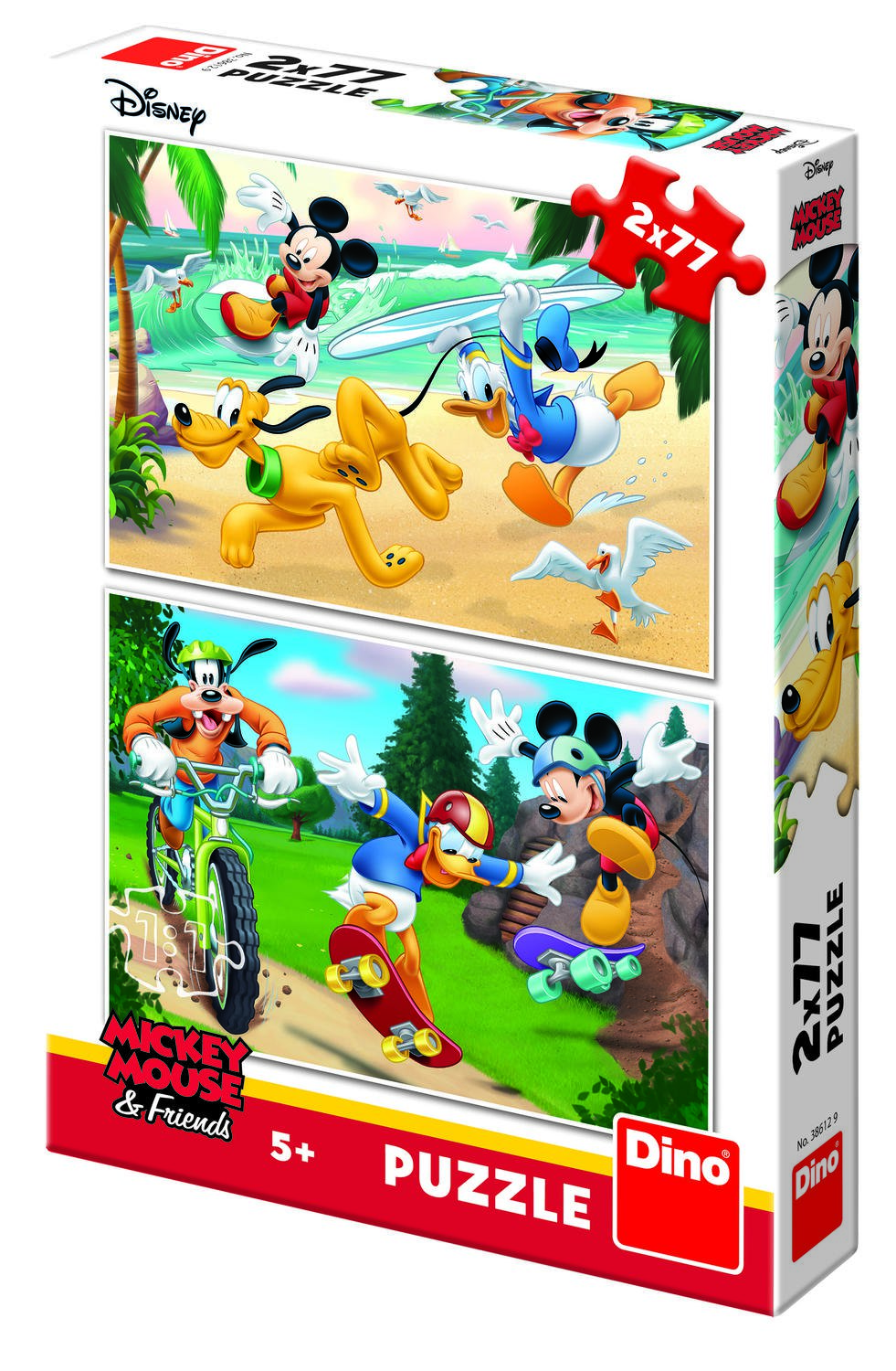 Puzzle 2 in 1 - Mickey campionul (77 piese)