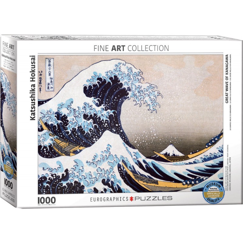 Puzzle 1000 piese - Marele Val din Kanagawa de Katzushika Hokusai
