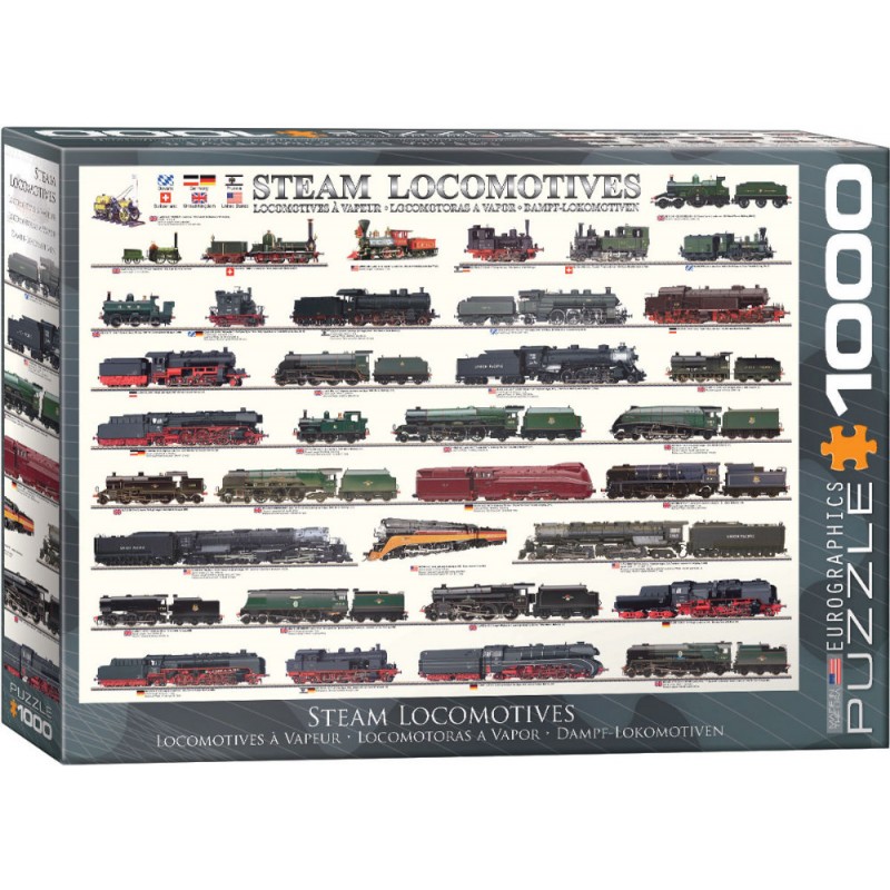 Puzzle 1000 piese Steam Locomotives