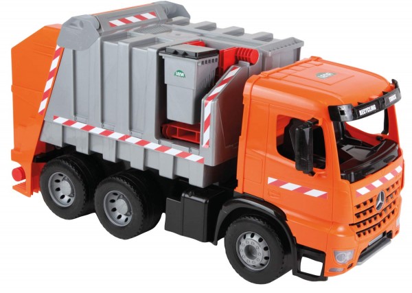 Camion de gunoi din plastic pentru copii Lena licenta Mercedes Benz 74 cm 3 containere incluse