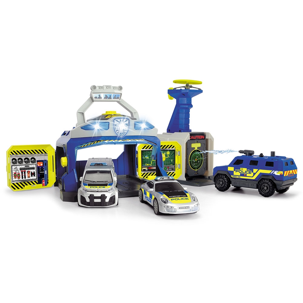 Pista de masini Dickie Toys SWAT Station cu 3 masini de politie si drona