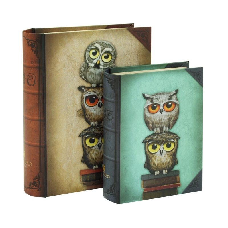 Set 2 cutii tip carte Santoro Book Owls imagine