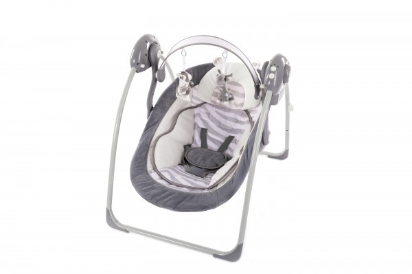 Leagan portabil cu reductie BO Jungle Gri model Stele pentru bebelusi cu arcada jucarii