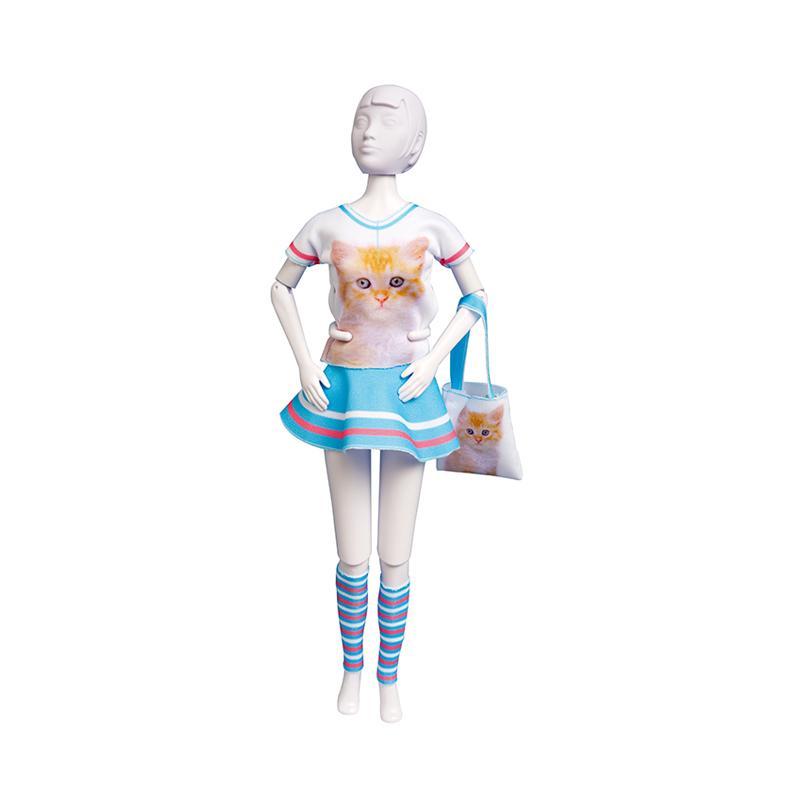 Set de croitorie hainute pentru papusi Couture Tiny Cat, Dress Your Doll