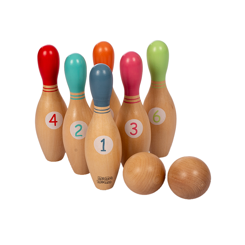 Set bowling din lemn FSC, 3+ MamaMemo buy4baby.ro imagine noua