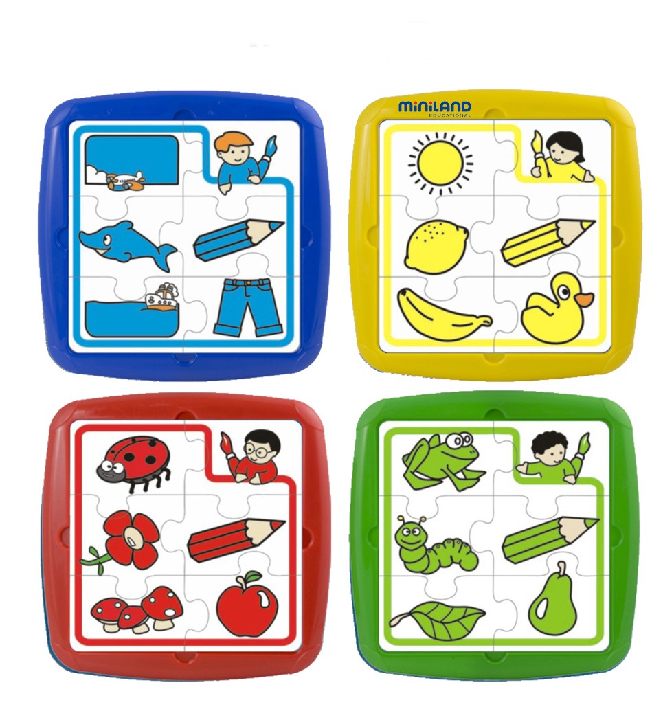Set De 4 Puzzle Educative Miniland buy4baby.ro imagine noua