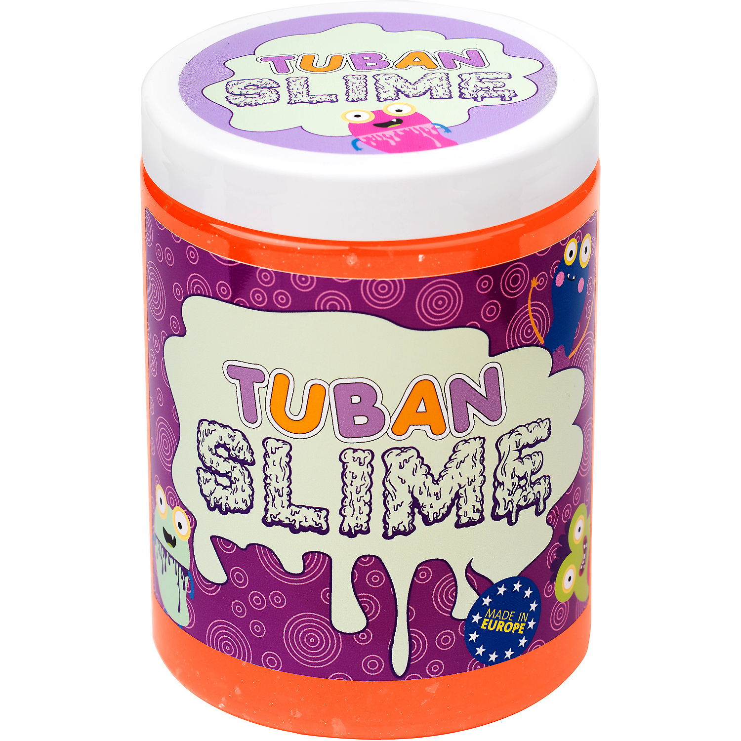 Super Slime Glitter Neon Portocaliu 1kg Tuban TU3020