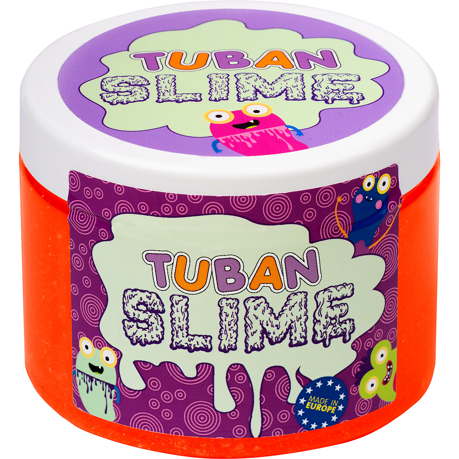 Super Slime Glitter Neon Portocaliu 500g Tuban TU3021