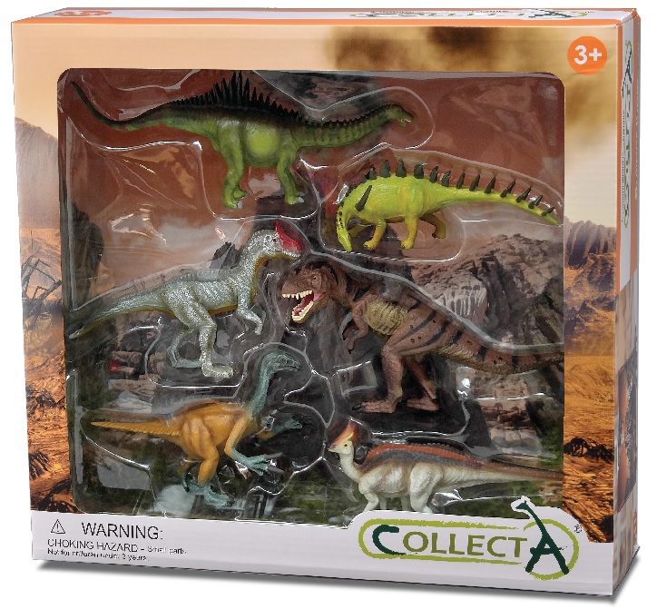 Set 6 figurine Dinozauri pictate manual WB Collecta