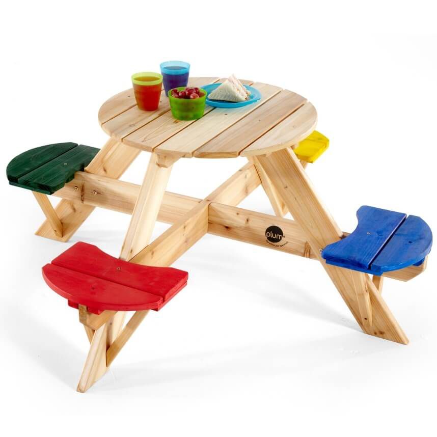 Admission instinct In the mercy of Masa de joaca din lemn cu scaune colorate pentru 4 copii Plum -  BAA-PLUM02017 - Bekid.ro