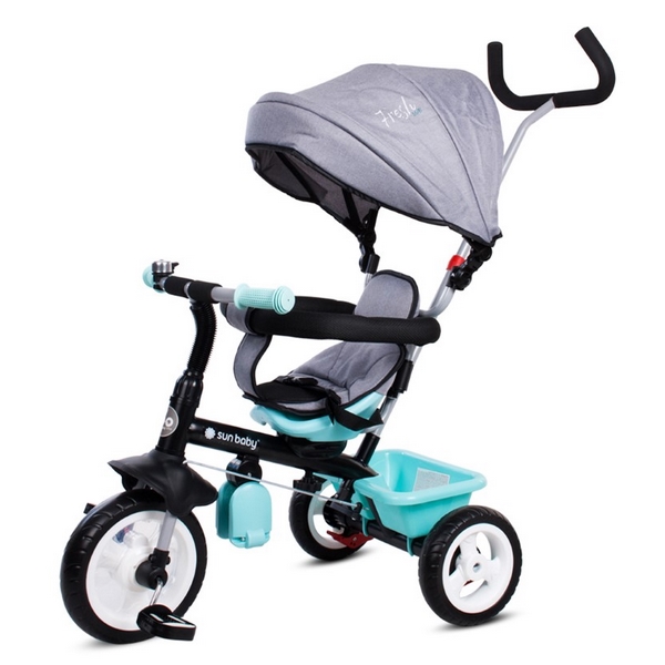 Tricicleta cu sezut reversibil sun baby 017 fresh 360 – turquoise grey buy4baby.ro imagine noua