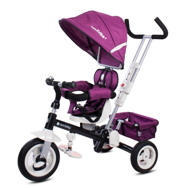 Tricicleta cu sezut reversibil sun baby 002 super trike plus burgundy buy4baby.ro imagine noua