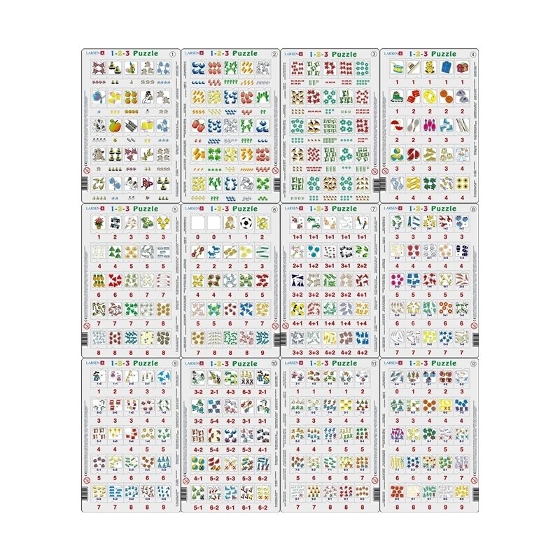 Set 12 Puzzle-uri 1-2-3, 25 Piese Larsen LRP46 buy4baby.ro imagine noua