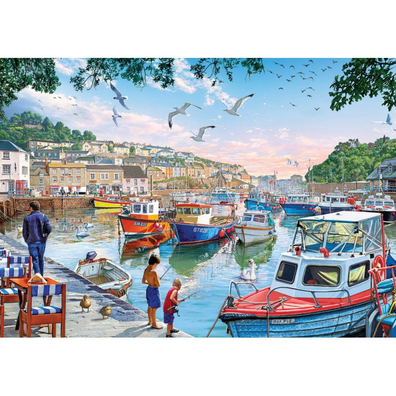 Puzzle 1000 piese - The Little Fishermen At The Harbour-Steve Crisp