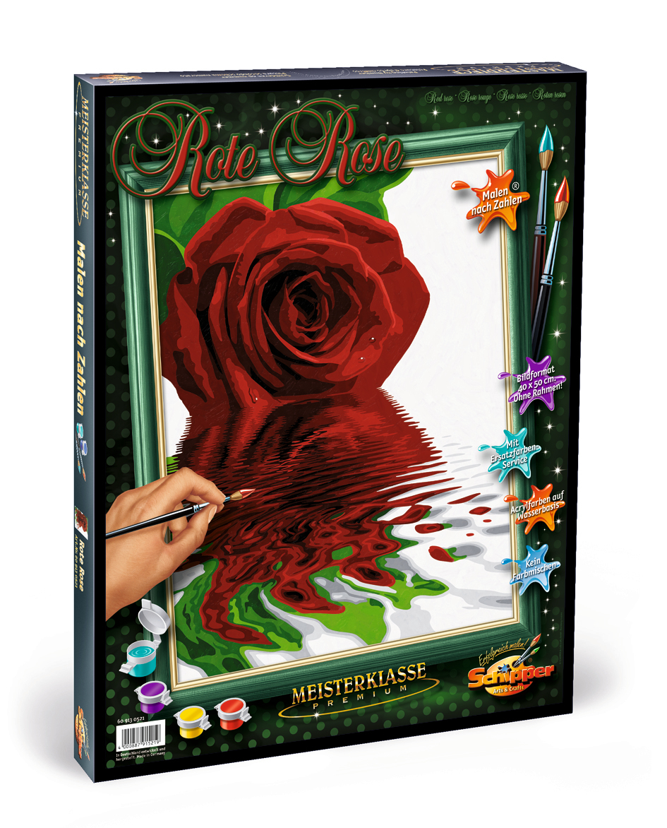 Kit pictura pe numere schipper trandafirul rosu
