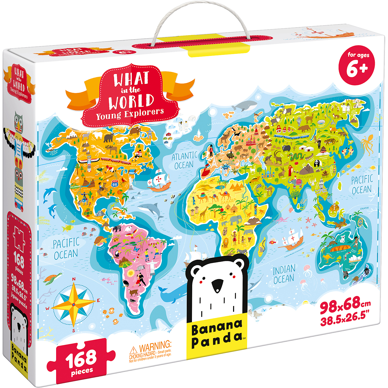 Puzzle Descopera lumea – Tinerii exploratori, 168 piese, 98x68cm Banana Panda BP33672 Banana Panda imagine noua