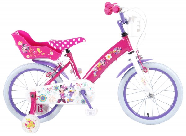 Bicicleta copii Volare Minnie Mouse cu roti ajutatoare 16 INCH cu 2 frane mana