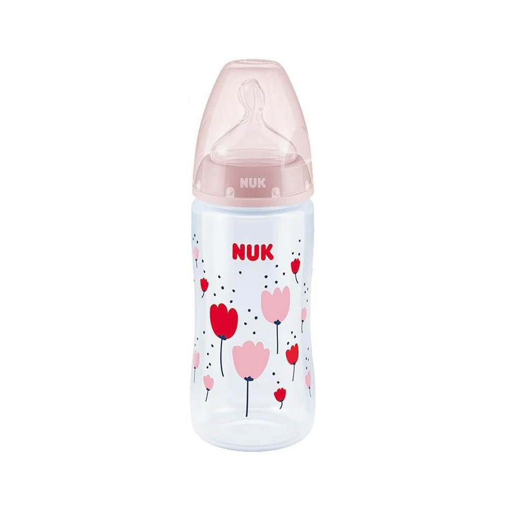 Biberon Nuk First Choice PP 300 ml Control Temperatura Tetina Silicon M 0-6 luni Roz