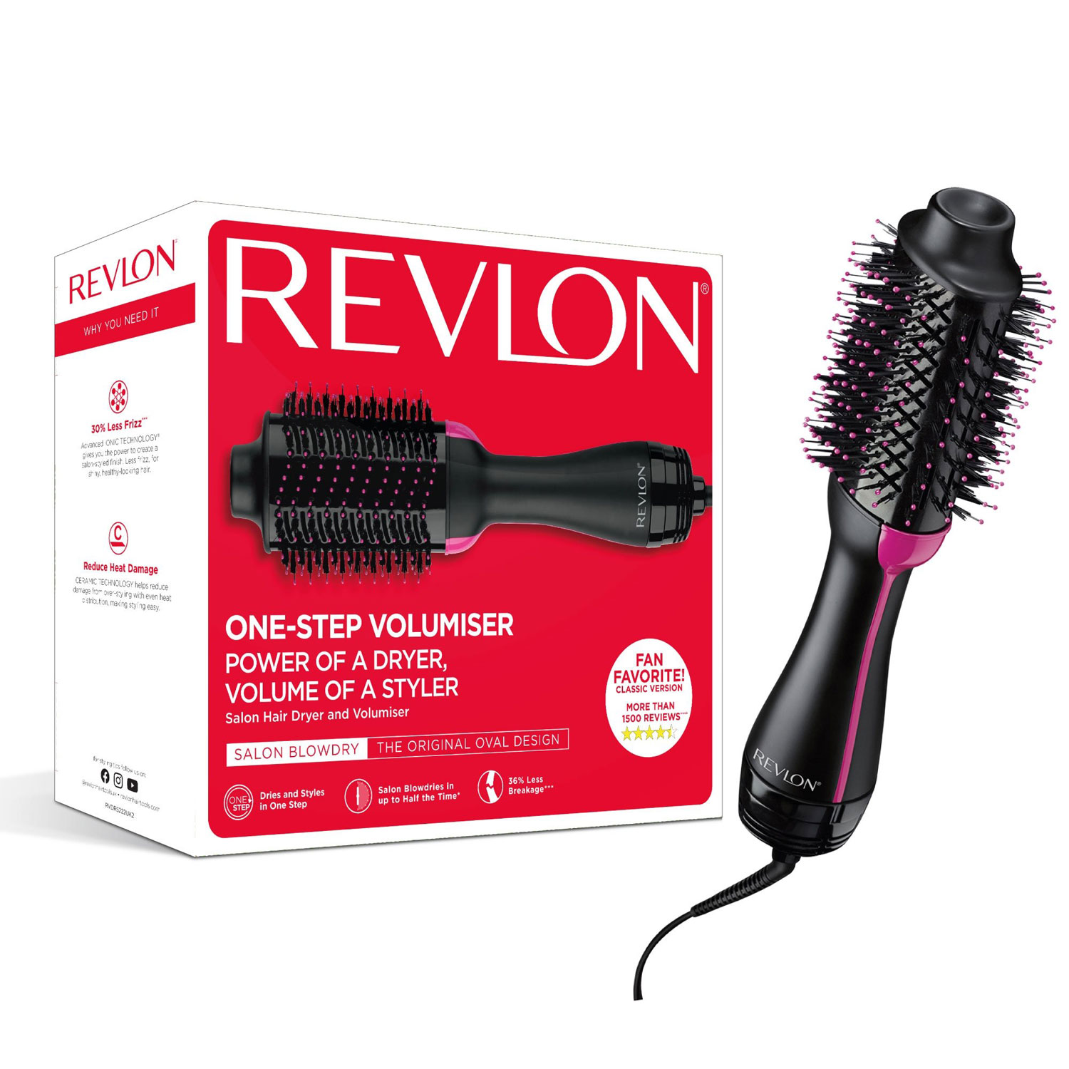 Perie electrica fixa REVLON One-Step Hair Dryer & Volumizer, RVDR5222E2, pentru par mediu si… buy4baby.ro imagine noua