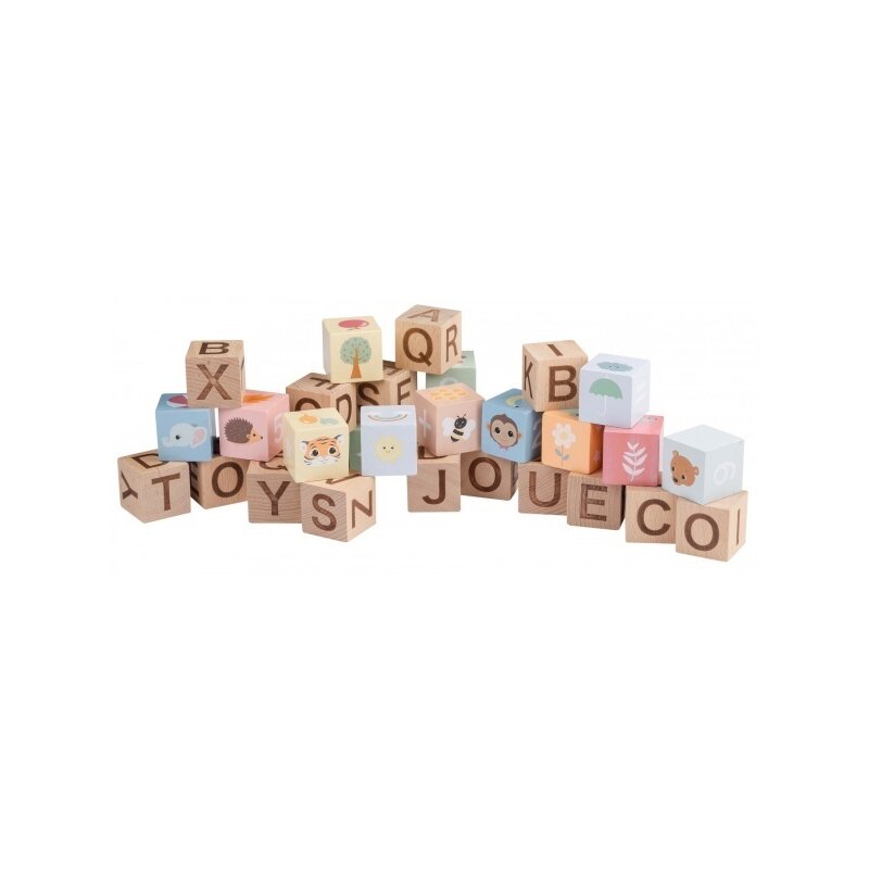 Joueco – Cuburi din lemn multifunctionale, Familia Wildies, 30 piese buy4baby.ro imagine noua