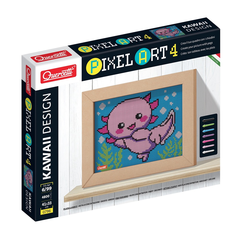 Quercetti Pixel Art Kawaii 4 planse Design Axolotl