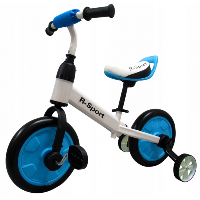 Bicicleta cu pedale si roti ajutatoare r-sport p1- albastru bekid.ro imagine noua