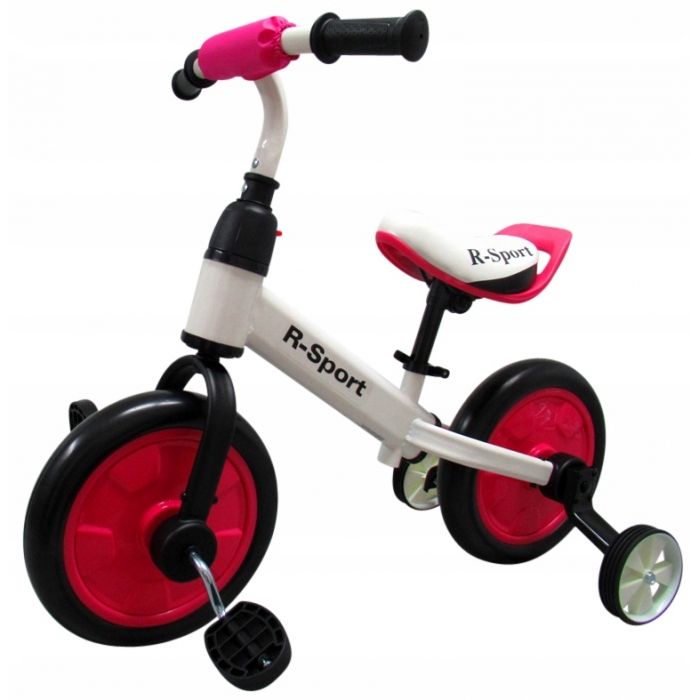 Bicicleta cu pedale si roti ajutatoare r-sport p1- roz bekid.ro imagine noua