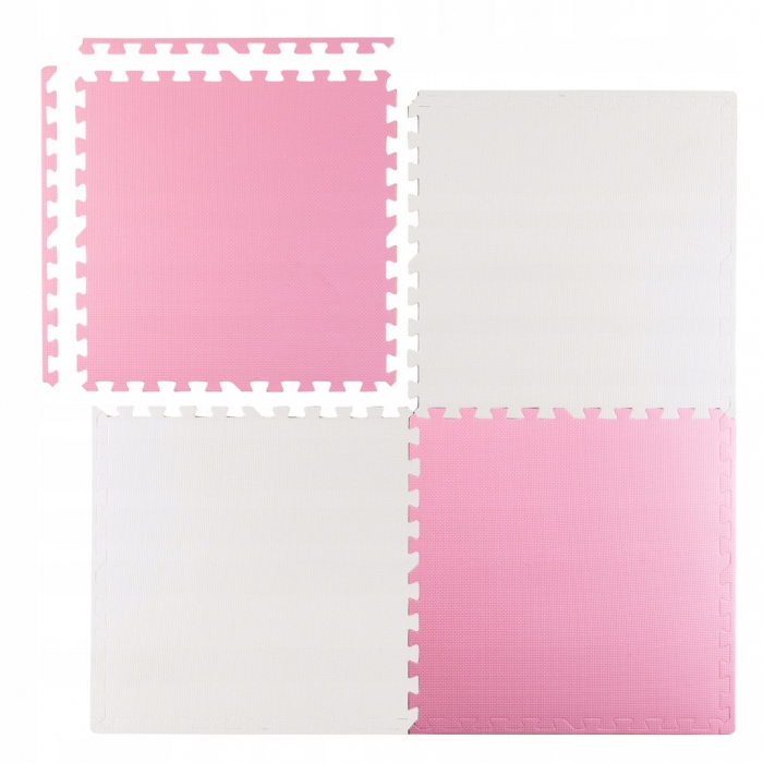 Salteluta de joaca 120 x 120 cm ricokids 7492 - alb - roz
