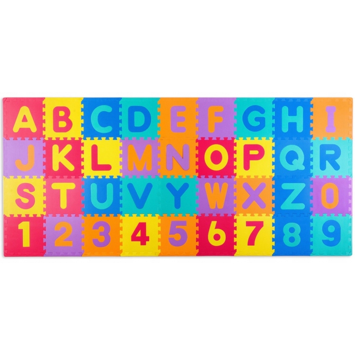 Salteluta de joaca 120 x 270 cm cu litere si cifre ricokids 7487 – multicolora buy4baby.ro imagine noua