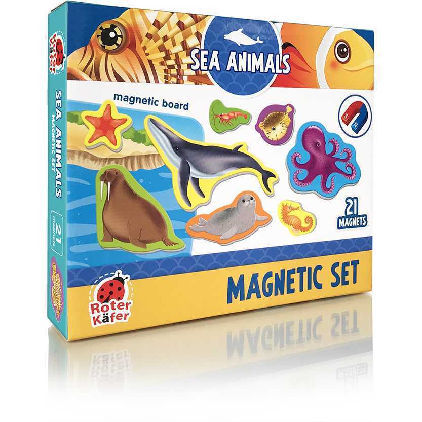 Set magnetic Animale Marine cu Plansa magnetica inclusa, 21 piese Roter Kafer RK2090-05